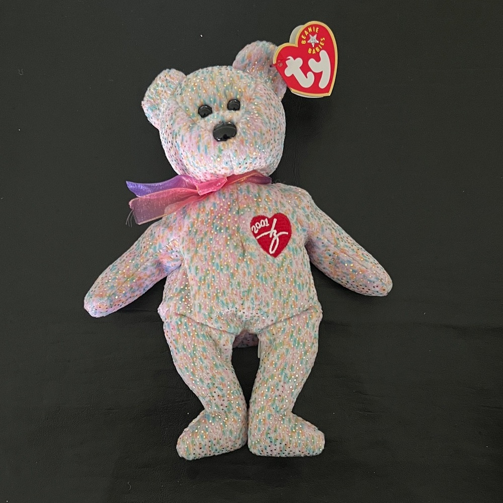 2001 Signature Bear - Ty Pastel Speckled Stuffed Bear - NWT